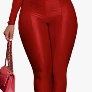 Elegant Red Women's Jumpsuit